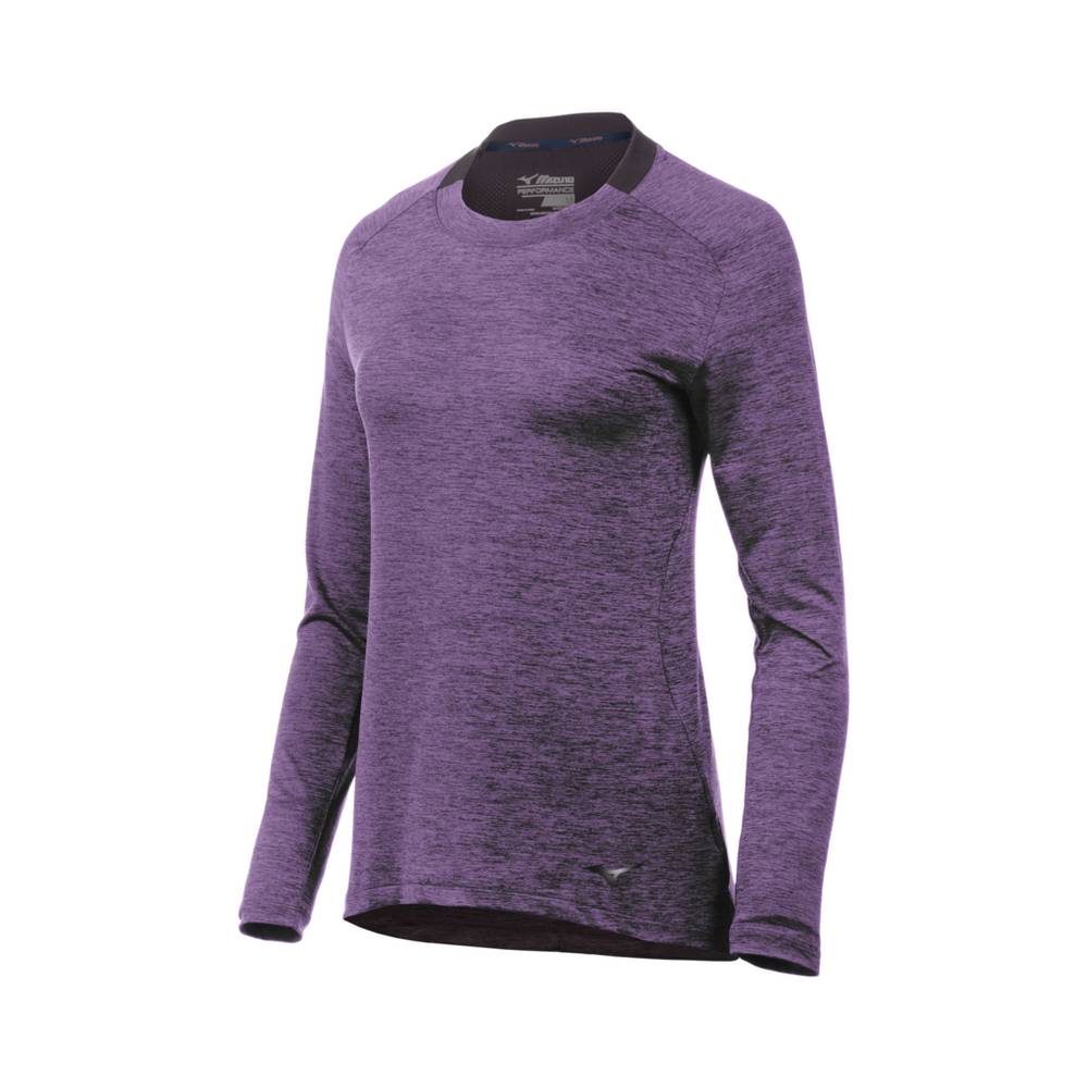 Mizuno Alpha Long Sleeve Női Futópóló Lila TBJ307124